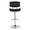 Lombardi Contemporary Adjustable Barstool with Swivel in Chrome Metal, Natural Wood and Black Faux Leather with Straight T Footrest- Set of 2 — front view