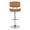 Lombardi Contemporary Adjustable Barstool with Swivel in Chrome Metal, Natural Wood and Camel Faux Leather with Straight T Footrest- Set of 2 — front view