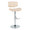 Lombardi Contemporary Adjustable Barstool with Swivel in Chrome Metal, Natural Wood and Cream Faux Leather with Straight T Footrest- Set of 2 — product view