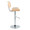Lombardi Contemporary Adjustable Barstool with Swivel in Chrome Metal, Natural Wood and Cream Faux Leather with Straight T Footrest- Set of 2 — side view