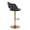 Margarite table in Gold Metal, Black Pu, side view, featuring swivel and adjustable height