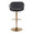 Margarite table in Gold Metal, Black Pu, back view, featuring swivel and adjustable height