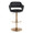 Margarite table in Gold Metal, Black Pu, front view, featuring swivel and adjustable height