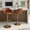 Margarite table in Gold Metal, Brown Pu, featuring swivel and adjustable height
