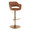 Margarite table in Gold Metal, Brown Pu, product view, featuring swivel and adjustable height