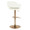 Margarite table in Gold Metal, Cream Pu, back and side view, featuring swivel and adjustable height