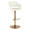 Margarite Contemporary Adjustable Barstool with Swivel in Gold Metal and Cream Faux Leather with Rounded T Footrest- Set of 2 — product view