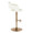 Margarite Contemporary Adjustable Barstool with Swivel in Gold Metal and Cream Faux Leather with Rounded T Footrest- Set of 2 — side view