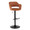 Margarite table in Black Metal, Brown PU, product view, featuring swivel and adjustable height
