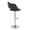 Margarite table in Chrome Metal, Black PU, side view, featuring swivel and adjustable height