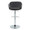 Margarite table in Chrome Metal, Black PU, back view, featuring swivel and adjustable height