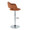 Margarite table in Chrome Metal, Brown PU, side view, featuring swivel and adjustable height