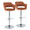 Margarite table in Chrome Metal, Brown PU, coordinated set view, featuring swivel and adjustable height