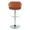 Margarite table in Chrome Metal, Brown PU, back view, featuring swivel and adjustable height