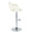 Margarite table in Chrome Metal, Cream PU, side view, featuring swivel and adjustable height