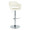 Margarite table in Chrome Metal, Cream PU, product view, featuring swivel and adjustable height