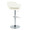 Margarite table in Chrome Metal, Cream PU, back and side view, featuring swivel and adjustable height