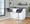 Margarite table in Chrome Metal, Grey PU, featuring swivel and adjustable height