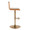 Mara table in Gold Metal, Camel PU, side view, featuring swivel and adjustable height