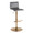 Mara table in Gold Metal, Grey PU, product view, featuring swivel and adjustable height