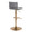 Mara table in Gold Metal, Grey PU, back and side view, featuring swivel and adjustable height