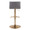 Mara table in Gold Metal, Grey PU, back view, featuring swivel and adjustable height