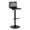 Mara table in Black Metal, Black PU, product view, featuring swivel and adjustable height
