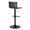 Mara table in Black Metal, Black PU, back and side view, featuring swivel and adjustable height