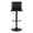 Mara table in Black Metal, Black PU, front view, featuring swivel and adjustable height