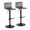 Mara Contemporary Adjustable Barstool with Swivel in Black Metal and Grey Faux Leather with Rounded T Footrest- Set of 2 — pair view