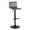 Mara Contemporary Adjustable Barstool with Swivel in Black Metal and Grey Faux Leather with Rounded T Footrest- Set of 2 — product view