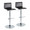 Mara Contemporary Adjustable Barstool with Swivel in Chrome Metal and Black Faux Leather with Rounded T Footrest- Set of 2 — pair view