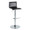 Mara Contemporary Adjustable Barstool with Swivel in Chrome Metal and Black Faux Leather with Rounded T Footrest- Set of 2 — product view