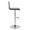 Mara Contemporary Adjustable Barstool with Swivel in Chrome Metal and Black Faux Leather with Rounded T Footrest- Set of 2 — side view