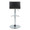 Mara Contemporary Adjustable Barstool with Swivel in Chrome Metal and Black Faux Leather with Rounded T Footrest- Set of 2 — back view