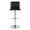Mara Contemporary Adjustable Barstool with Swivel in Chrome Metal and Black Faux Leather with Rounded T Footrest- Set of 2 — front view
