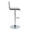 Mara table in Chrome Metal, Grey PU, side view, featuring swivel and adjustable height