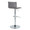 Mara table in Chrome Metal, Grey PU, back and side view, featuring swivel and adjustable height
