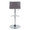 Mara table in Chrome Metal, Grey PU, back view, featuring swivel and adjustable height