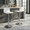 Mara Contemporary Adjustable Barstool with Swivel in Chrome Metal and White Faux Leather with Rounded T Footrest- Set of 2 — lifestyle photo 2