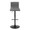 Mason table in Black Metal, Walnut Wood, Grey PU, front view, featuring swivel and adjustable height