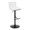 Mason table in Black Metal, Walnut Wood, White PU, product view, featuring swivel and adjustable height