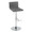 Mason table in Chrome Metal, Walnut Wood, Grey PU, product view, featuring swivel and adjustable height