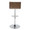 Mason table in Chrome Metal, Walnut Wood, Grey PU, back view, featuring swivel and adjustable height