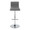 Mason table in Chrome Metal, Walnut Wood, Grey PU, front view, featuring swivel and adjustable height
