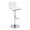 Mason table in Chrome Metal, Walnut Wood, White PU, product view, featuring swivel and adjustable height
