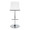 Mason table in Chrome Metal, Walnut Wood, White PU, front view, featuring swivel and adjustable height