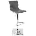 Masters Contemporary Adjustable Barstool with Swivel in Grey Faux Leather — product view