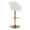Matisse table in Gold Metal, Cream Fabric, back and side view, featuring swivel and adjustable height