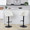 Matisse High Back Contemporary Adjustable Barstool in Black Metal and Cream Fabric with Rounded T Footrest- Set of 2 — lifestyle photo 2